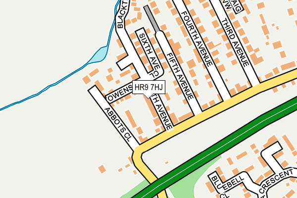 HR9 7HJ map - OS OpenMap – Local (Ordnance Survey)