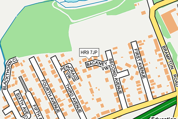 HR9 7JP map - OS OpenMap – Local (Ordnance Survey)