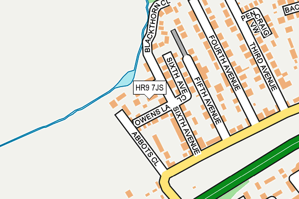 HR9 7JS map - OS OpenMap – Local (Ordnance Survey)