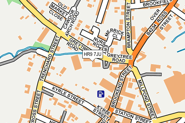 HR9 7JU map - OS OpenMap – Local (Ordnance Survey)