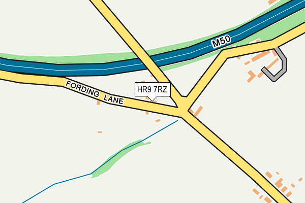 HR9 7RZ map - OS OpenMap – Local (Ordnance Survey)