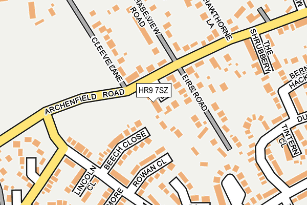 HR9 7SZ map - OS OpenMap – Local (Ordnance Survey)
