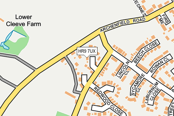 HR9 7UX map - OS OpenMap – Local (Ordnance Survey)