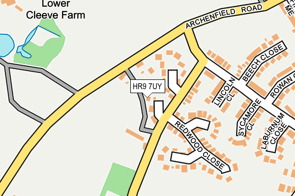 HR9 7UY map - OS OpenMap – Local (Ordnance Survey)