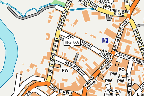 HR9 7XA map - OS OpenMap – Local (Ordnance Survey)