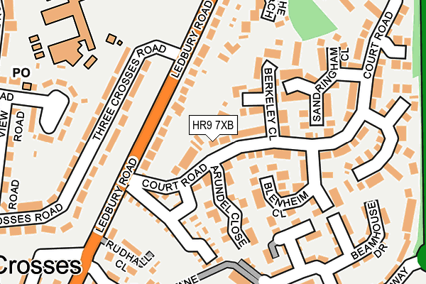 HR9 7XB map - OS OpenMap – Local (Ordnance Survey)