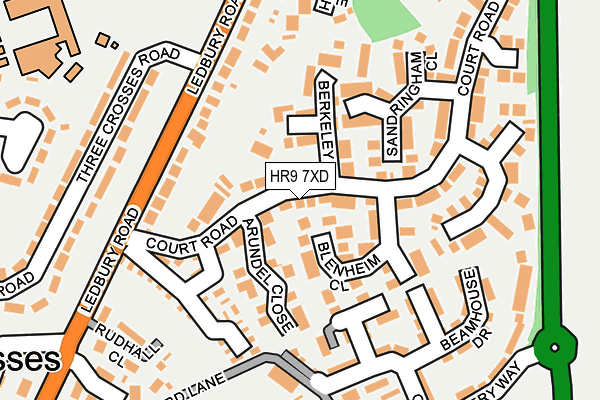 HR9 7XD map - OS OpenMap – Local (Ordnance Survey)