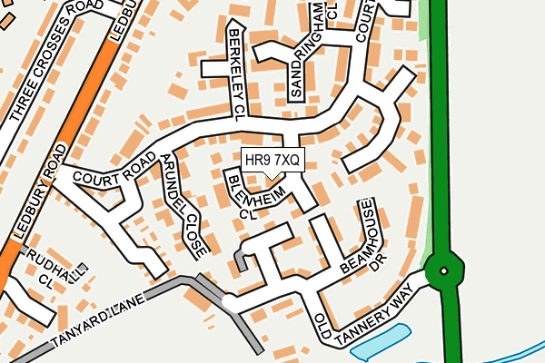 HR9 7XQ map - OS OpenMap – Local (Ordnance Survey)