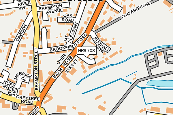 HR9 7XS map - OS OpenMap – Local (Ordnance Survey)