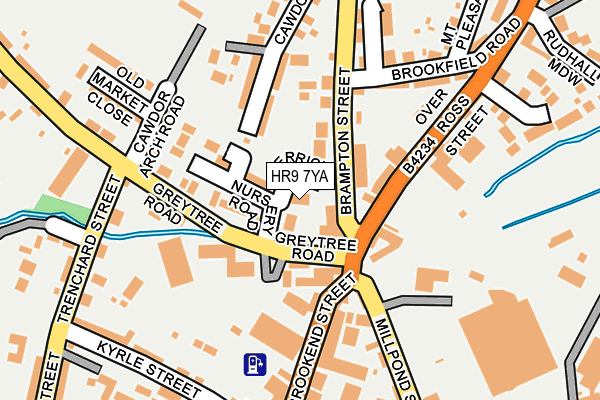 HR9 7YA map - OS OpenMap – Local (Ordnance Survey)
