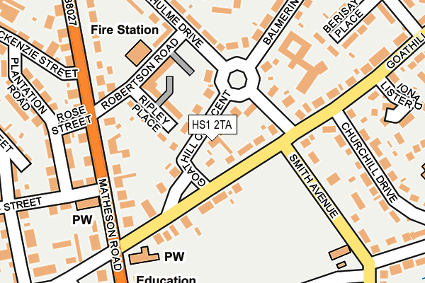 HS1 2TA map - OS OpenMap – Local (Ordnance Survey)