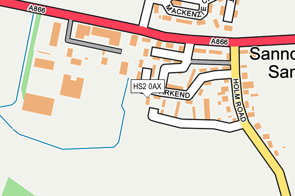 HS2 0AX map - OS OpenMap – Local (Ordnance Survey)