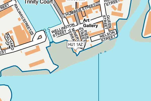 HU1 1AZ map - OS OpenMap – Local (Ordnance Survey)