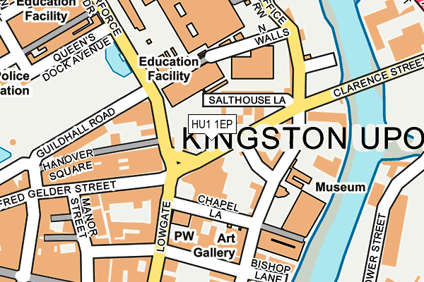 HU1 1EP map - OS OpenMap – Local (Ordnance Survey)