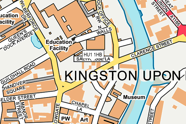 HU1 1HB map - OS OpenMap – Local (Ordnance Survey)