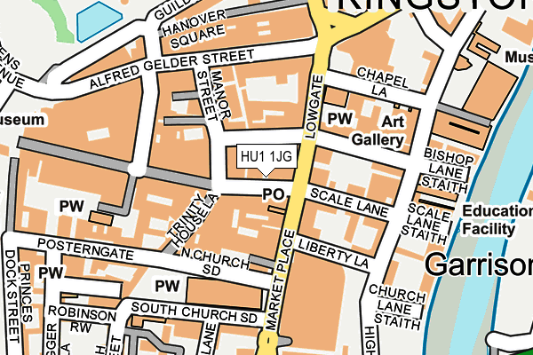 HU1 1JG map - OS OpenMap – Local (Ordnance Survey)