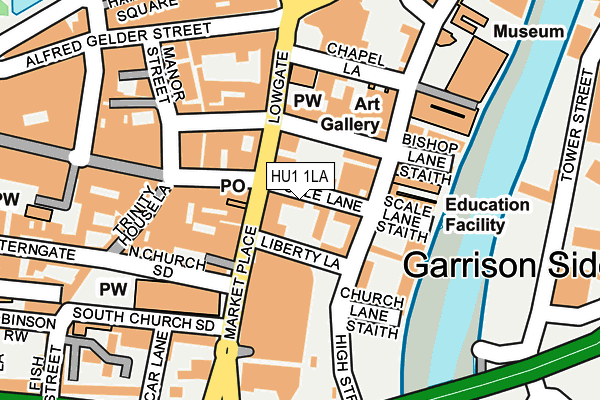 HU1 1LA map - OS OpenMap – Local (Ordnance Survey)