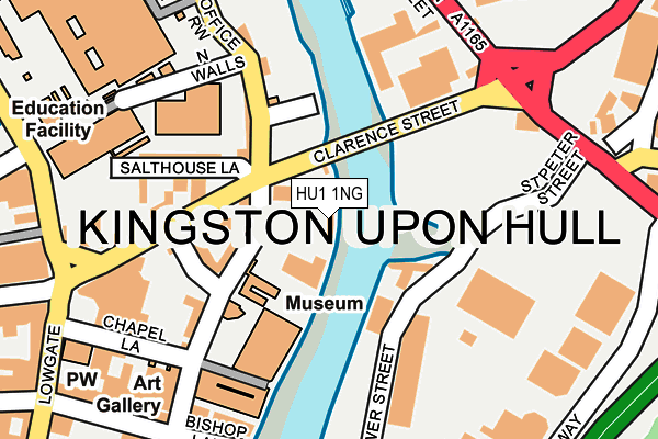 HU1 1NG map - OS OpenMap – Local (Ordnance Survey)