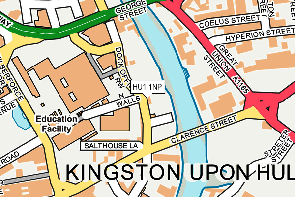 HU1 1NP map - OS OpenMap – Local (Ordnance Survey)