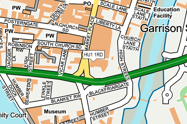 HU1 1RD map - OS OpenMap – Local (Ordnance Survey)