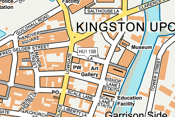 HU1 1SB map - OS OpenMap – Local (Ordnance Survey)