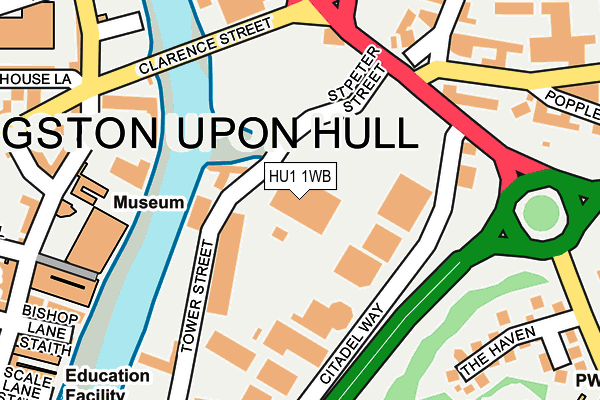 HU1 1WB map - OS OpenMap – Local (Ordnance Survey)