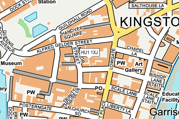 HU1 1XJ map - OS OpenMap – Local (Ordnance Survey)