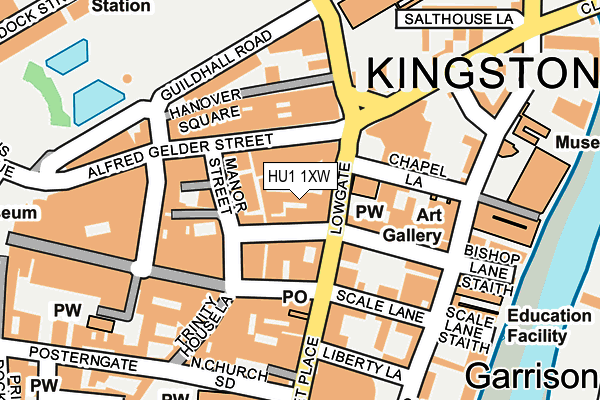 HU1 1XW map - OS OpenMap – Local (Ordnance Survey)