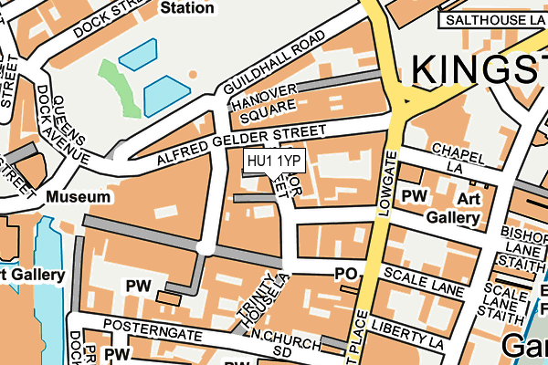 HU1 1YP map - OS OpenMap – Local (Ordnance Survey)