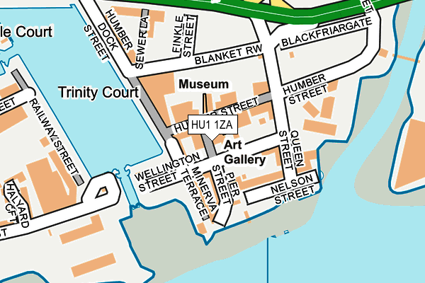 HU1 1ZA map - OS OpenMap – Local (Ordnance Survey)