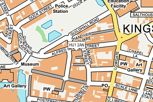 HU1 2AN map - OS OpenMap – Local (Ordnance Survey)