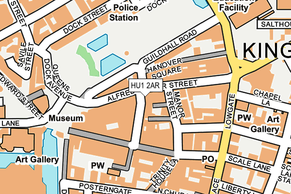 HU1 2AR map - OS OpenMap – Local (Ordnance Survey)