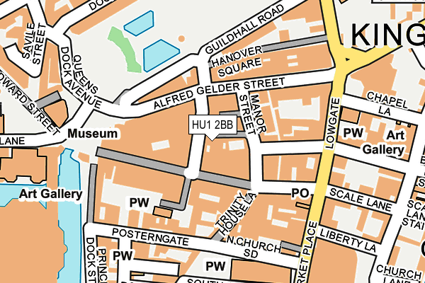 HU1 2BB map - OS OpenMap – Local (Ordnance Survey)