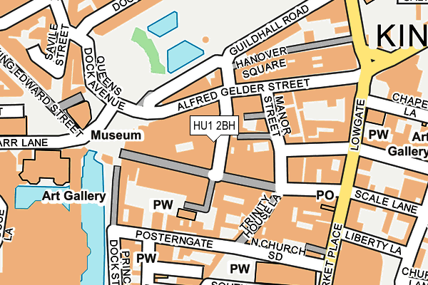 HU1 2BH map - OS OpenMap – Local (Ordnance Survey)