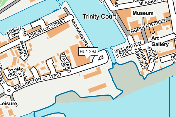 HU1 2BJ map - OS OpenMap – Local (Ordnance Survey)