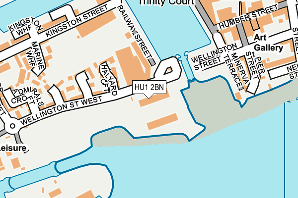 HU1 2BN map - OS OpenMap – Local (Ordnance Survey)