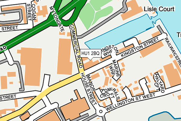 HU1 2BQ map - OS OpenMap – Local (Ordnance Survey)