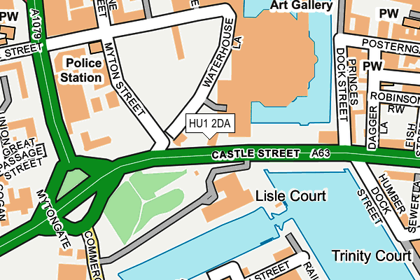 HU1 2DA map - OS OpenMap – Local (Ordnance Survey)