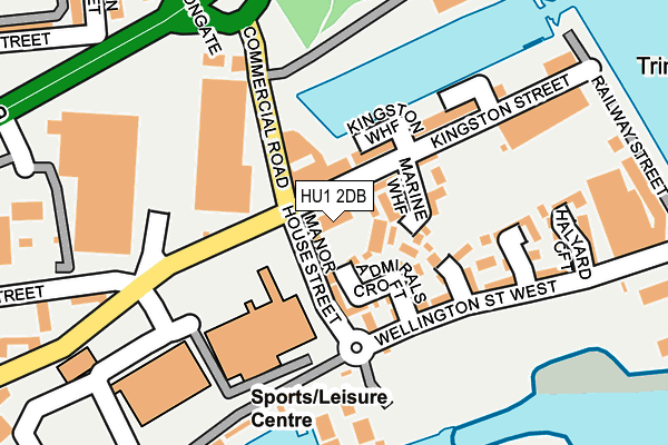HU1 2DB map - OS OpenMap – Local (Ordnance Survey)