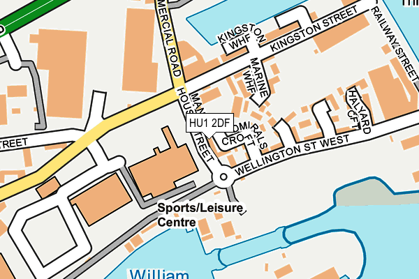 HU1 2DF map - OS OpenMap – Local (Ordnance Survey)