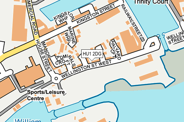 HU1 2DG map - OS OpenMap – Local (Ordnance Survey)