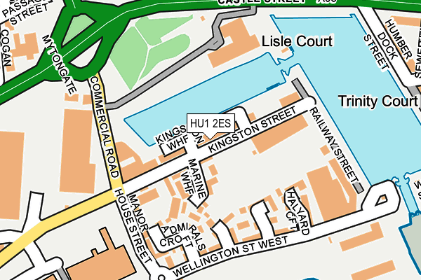 HU1 2ES map - OS OpenMap – Local (Ordnance Survey)