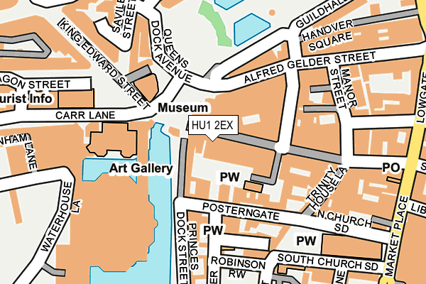 HU1 2EX map - OS OpenMap – Local (Ordnance Survey)