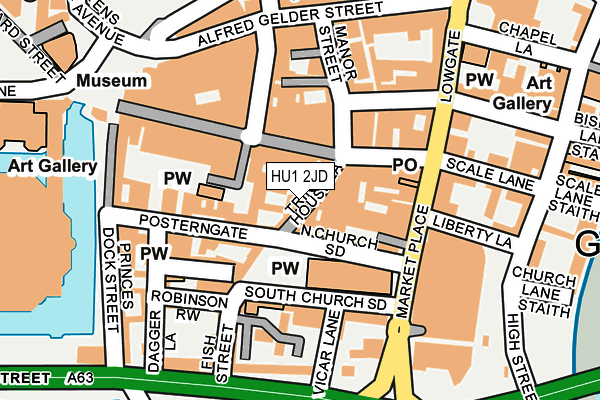 HU1 2JD map - OS OpenMap – Local (Ordnance Survey)