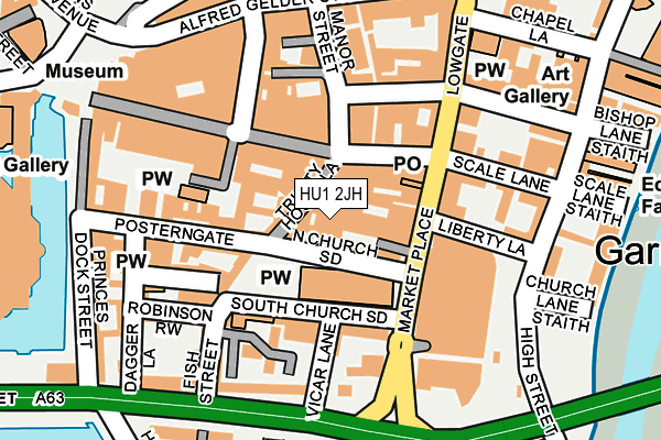 HU1 2JH map - OS OpenMap – Local (Ordnance Survey)