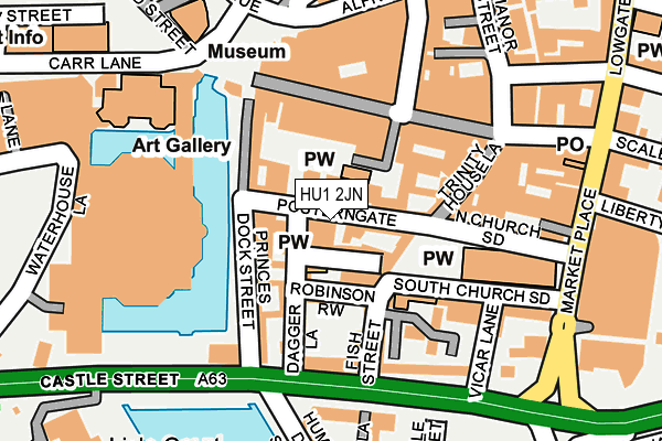 HU1 2JN map - OS OpenMap – Local (Ordnance Survey)