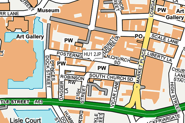 HU1 2JP map - OS OpenMap – Local (Ordnance Survey)