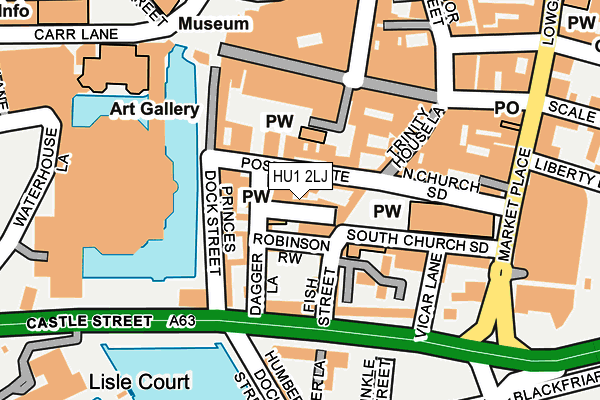 HU1 2LJ map - OS OpenMap – Local (Ordnance Survey)