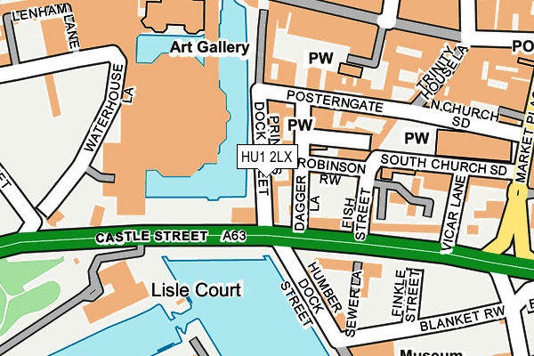 HU1 2LX map - OS OpenMap – Local (Ordnance Survey)