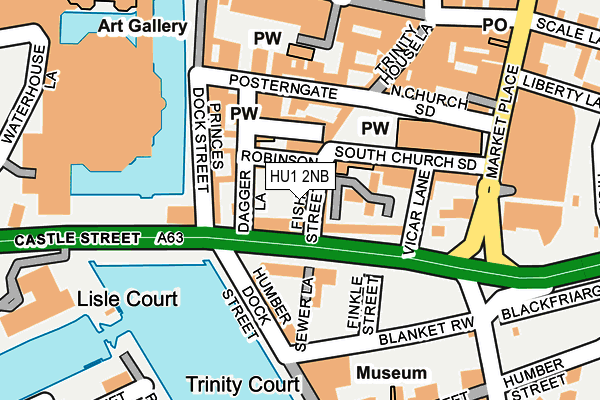 HU1 2NB map - OS OpenMap – Local (Ordnance Survey)